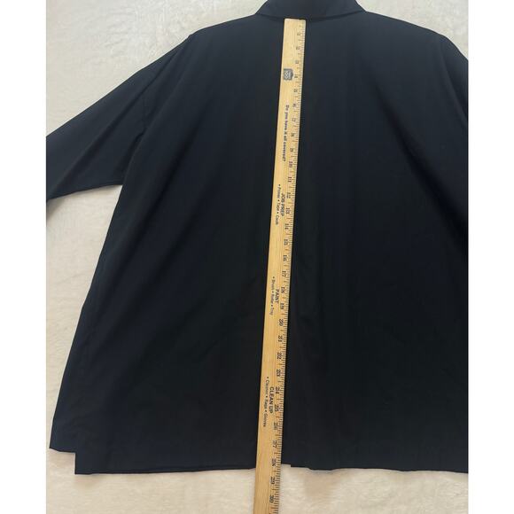 Eskandar Shirt Sz 1 / S Black Cotton Button Up Collared Oversized Blouse Tunic - Picture 8 of 11
